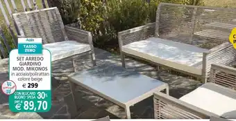 Il Gigante Set arredo giardino mod. mikonos offerta