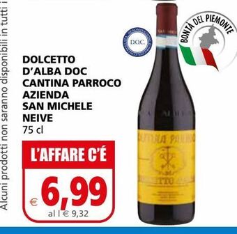 Il Gigante Dolcetto d'alba doc cantina parroco azienda san michele neive offerta