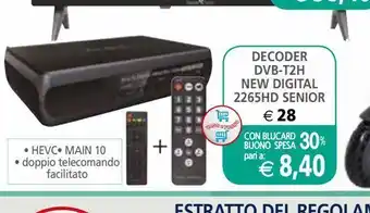 Il Gigante Decoder dvb-t2h new digital 2265hd senior offerta