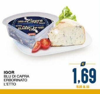 SeBón Supermercati Igor blu di capra erborinato l'etto offerta
