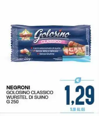 Golosino classico wurstel di suino g 250  negroni