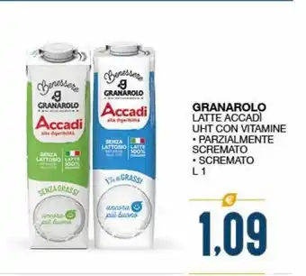 SeBón Supermercati Latte accadì uht con vitamine parzialmente scremato, scremato granarolo 1 l offerta