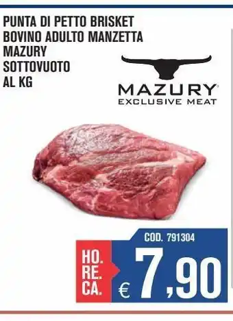 Adhoc Punta di petto brisket bovino adulto manzetta mazury sottovuoto offerta