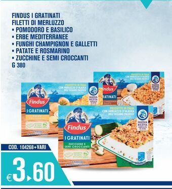 Adhoc Findus i gratinati filetti di merluzzo offerta