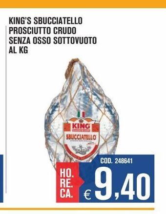 Adhoc King's sbucciatello prosciutto crudo senza osso sottovuoto offerta