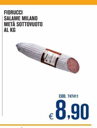Fiorucci salame milano metà sottovuoto