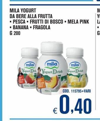 Adhoc Mila yogurt da bere alla frutta offerta