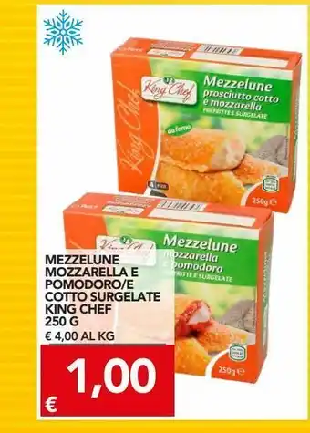 TuoDi Mezzelune mozzarella e pomodoro / e cotto surgelate king chef 250 g offerta