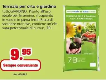 TuttoGiardino Terriccio per orto e giardino 70 l offerta