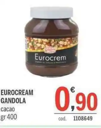 Eurocream Gandola cacao gr 400