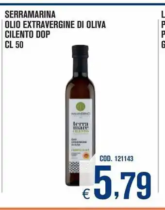 Adhoc Serramarina olio extra vergine di oliva cilento dop offerta