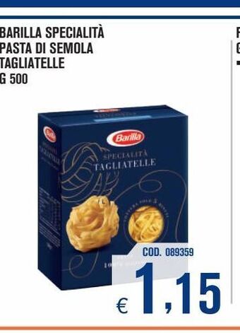 Adhoc Barilla specialità pasta di semola tagliatelle offerta