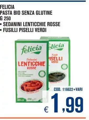 Adhoc Felicia pasta bio senza glutine offerta