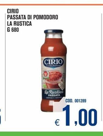 Adhoc Cirio passata di pomodoro la rustica offerta