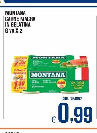 Adhoc Montana carne magra in gelatina offerta