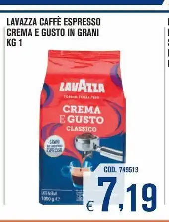 Adhoc Lavazza caffè espresso crema e gusto in grani offerta
