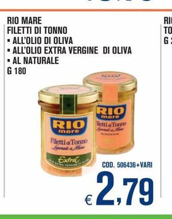 Adhoc Rio mare filetti di tonno offerta
