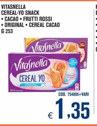 Adhoc Vitasnella cereal-yo snack offerta