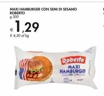 Maxi hamburger con semi di sesamo roberto