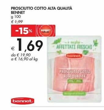 Bennet Prosciutto cotto alta qualita bennet offerta