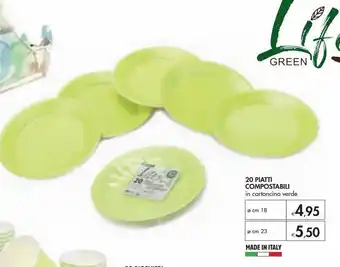 Bennet 20 piatti compostabili offerta