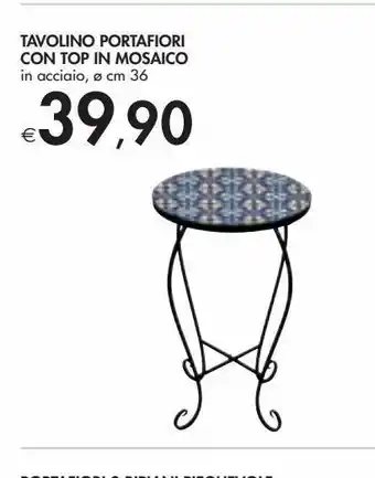 Bennet Tavolino portafiori con top in mosaico offerta
