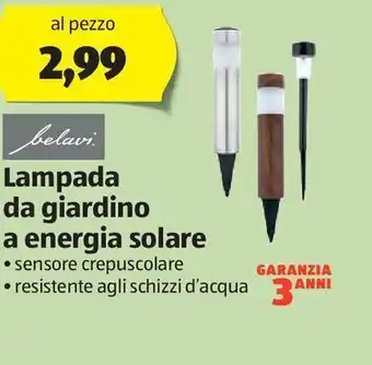 ALDI Lampada da giardino a energia solare offerta