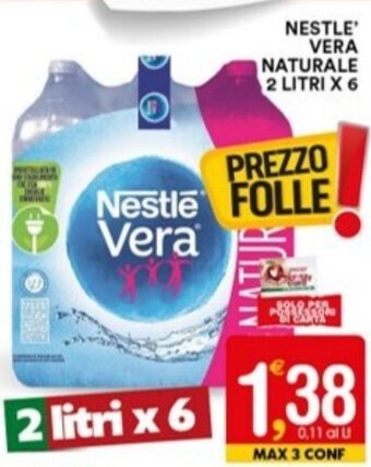 Gecop Nestle Vera Naturale 2 Litri x 6 offerta
