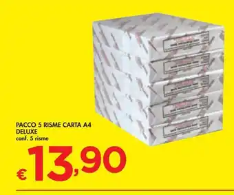 Bennet Pacco 5 risme carta a4 deluxe offerta