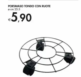 Portavaso tondo con ruote
