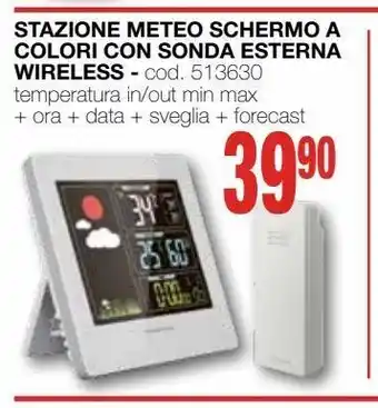 Mondo Brico Stazione meteo schermo a colori con sonda esterna wireless offerta