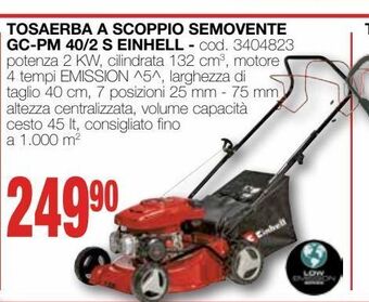 Mondo Brico Tosaerba a scoppio semovente gc-pm 40/2 s einhell offerta