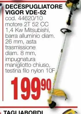 Mondo Brico Decespugliatore vigor vde-52 offerta