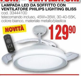 Lampada led da soffitto con ventilatore philips lighting bliss