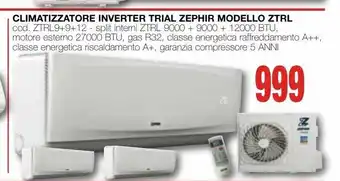 Mondo Brico Climatizzatore inverter trial zephir modello ztrl offerta