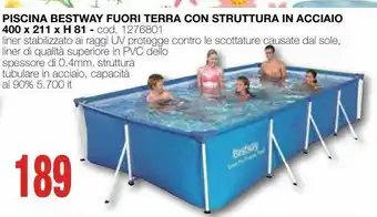 Mondo Brico Piscina bestway fuori terra con struttura in acciaio 400 x 211 x 81 offerta