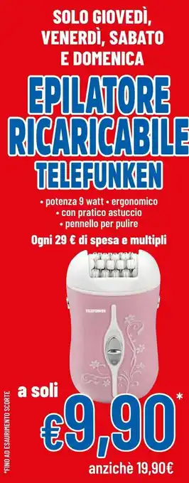 DPiù Epilatore Ricaricabile Telefunken offerta