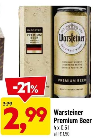 DPiù Warsteiner Premium Beer 4 x 0.5 l offerta