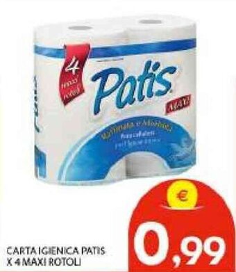 Vivo Supermercati Carta Igienica Patis x 4 Maxi Rotoli offerta