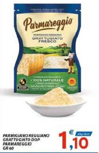 Vivo Supermercati Parmigiano Reggiano Grattugiato DOP Parmareggio gr 60 offerta