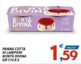 Vivo Supermercati Panna Cotta Ai Lamponi Rontà Divina gr 110 x 2 offerta