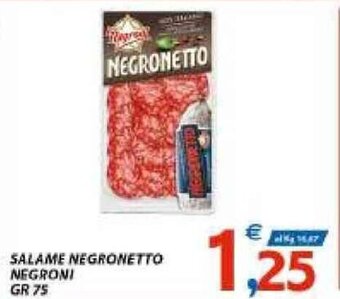 Vivo Supermercati Salame Negronetto Negroni gr 75 offerta