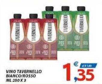 Vivo Supermercati Vino Tavernello Bianco/Rosso ml 250 x 3 offerta