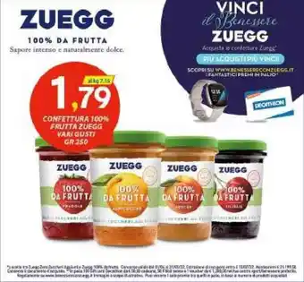 Vivo Supermercati Confettura 100% Frutta Zuegg Vari Gusti gr 250 offerta
