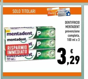 Conad Dentifricio mentadent offerta