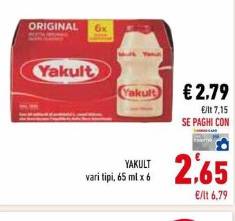Conad Yakult vari tipi 65 ml x 6 offerta