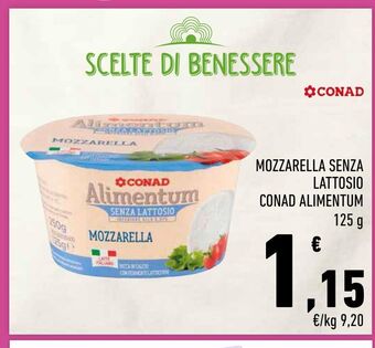 Conad Mozzarella senza lattosio conad alimentum offerta