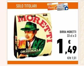 Conad Birra moretti offerta