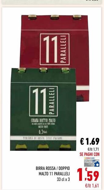 Conad Birra rossa / doppio malto 11 paralleli offerta