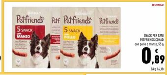 Conad Snacks per cani petfriends conad offerta